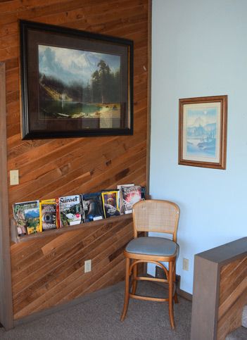 Sitting area with magazine collection